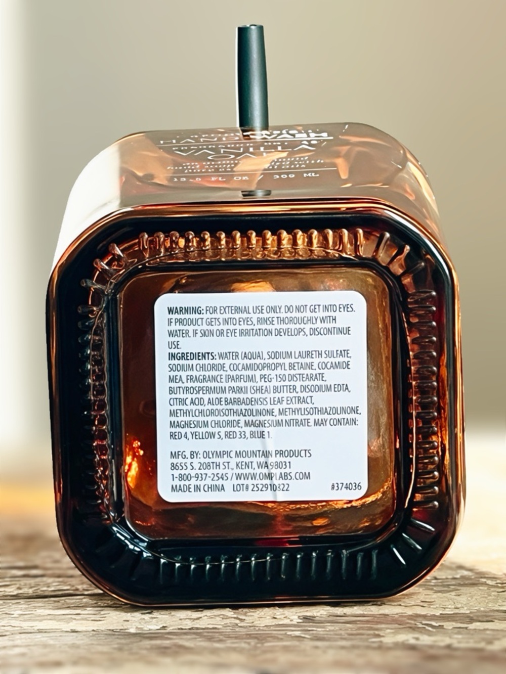NEW Aroma Aria Vanilla Oak Hand Wash / Soap Amber Glass Bottle 13.5 OZ - Picture 7 of 7